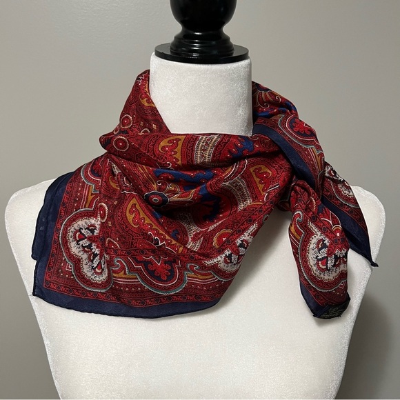 Bloomsbury Paisley Pattern Silk Handkerchief Scarf - Picture 1 of 7